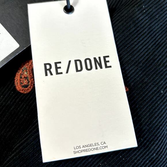 NWT Re/Done 70's Loose Flare Women's Size 23 Black Rust Paisley Corduroy $450 - Picture 15 of 15